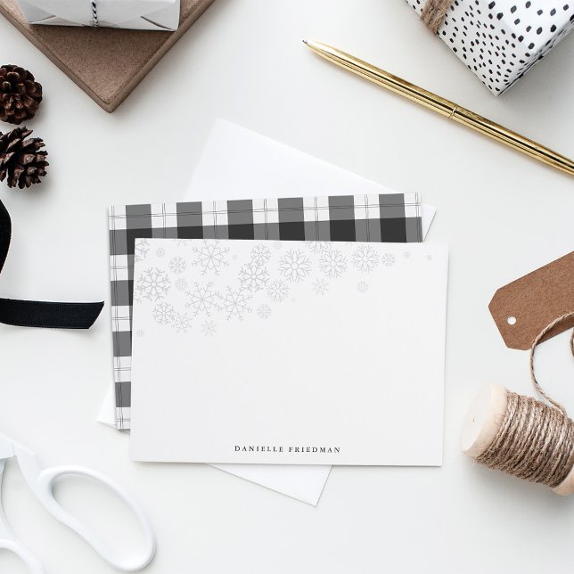Rustic Snowfall Personlig Stationery Anteckningskort (Skapare uppladdad)