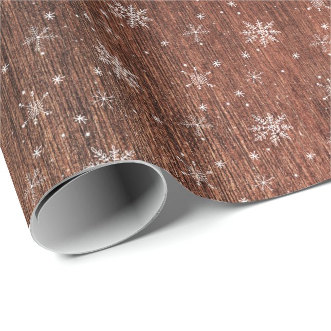 Rustic Snowflake-jul Presentpapper (Rullad Hörn)