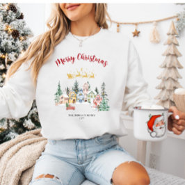 Rustic Snowy House-Helgdag för julfamiljen T Shirt