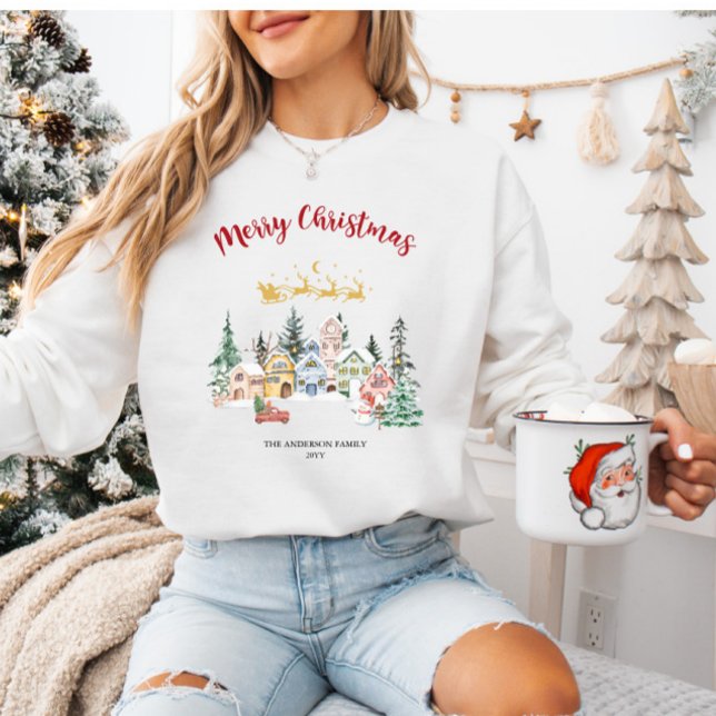 Rustic Snowy House-Helgdag för julfamiljen T Shirt (Skapare uppladdad)