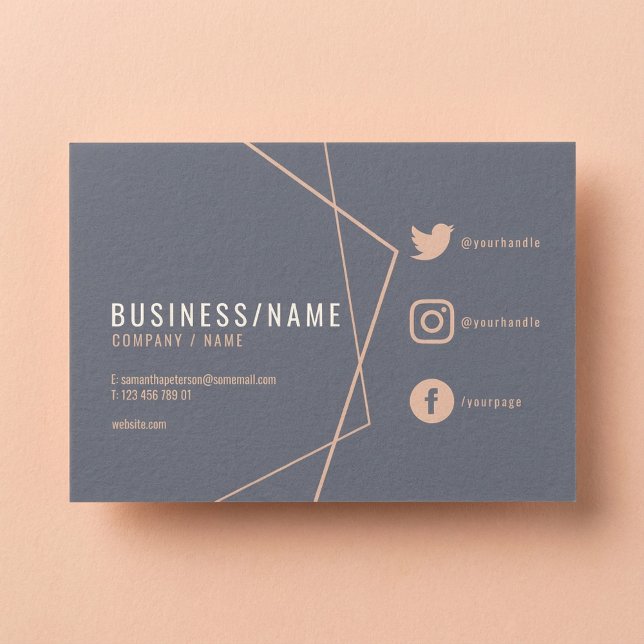 Rustic social media visitkort (Rustic social media business card.)