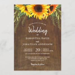 Rustic Solblommor | BRÖLLOP Inbjudningar