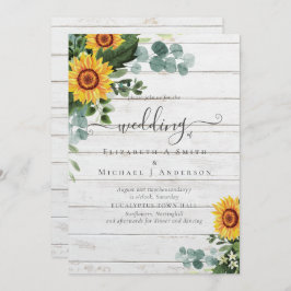 Rustic Solblommor Eucalyptus Löv Bröllop