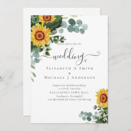 Rustic Solblommor Eucalyptus Löv Bröllop