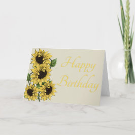 Rustic Solblommor Grattis på födelsedagen Card Kort