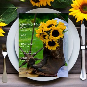 Rustic Solblommor och Cowboy Boot Westerna Bröllop