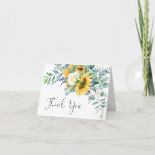 Rustic Solblommor och Eucalyptus Tack Kort