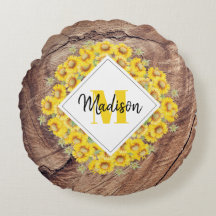 Rustic Solblommor & Wood Struktur Monogram