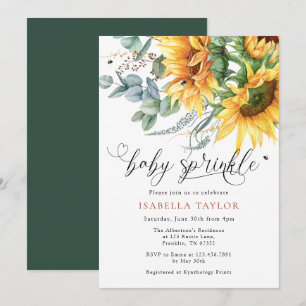 Rustic Solros Baby Shower Sprinkle-inbjudan Inbjudningar