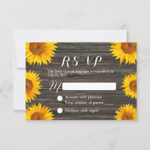 Rustic Solros Barn Wood Bröllop OSA Kort