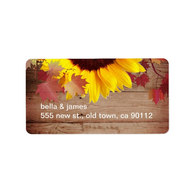 Rustic Solros Barn Wood-Returetiketter Adressetikett (Framsidan)
