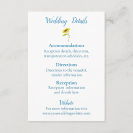 Rustic Solros Beauty Bröllop Tilläggskort