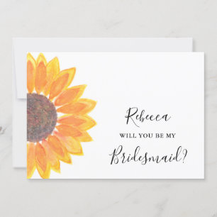 Rustic Solros blir min bridesmaid Inbjudningar