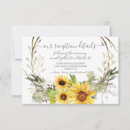 Rustic Solros Blommigt BOHO Watercolor Reception OSA Kort