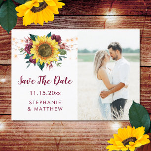 Rustic Solros Blommigt Ljus Foto Spara datum Datumet