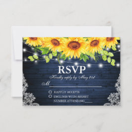 Rustic Solros Blommigt Snöre Blue Wood Ljus OSA