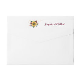 Rustic Solros Blommigt String Ljus Bröllop Etikettband