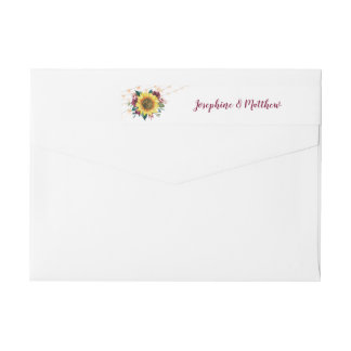 Rustic Solros Blommigt String Ljus Bröllop Etikettband