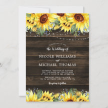Rustic Solros Blommigt String Ljus Bröllop
