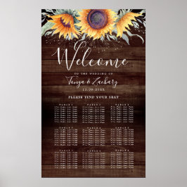 Rustic Solros Bloom 9 Bord Sittdiagram Poster