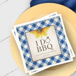 Rustic Solros Blue I Do BBQ Pappersservett