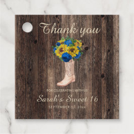 Rustic Solros Blue Ro Boots Sweet 16 Gåvor Etiketter
