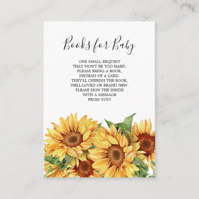 Rustic Solros Bokar för Baby Card Tilläggskort (Framsida)