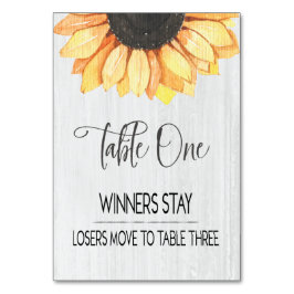 Rustic Solros Bord One Bunco Bordsnummer