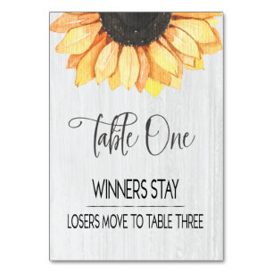 Rustic Solros Bord One Bunco Bordsnummer