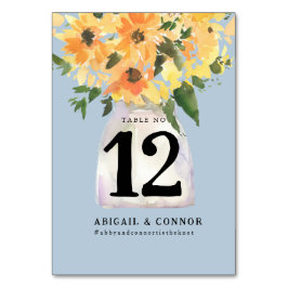 Rustic Solros Bouquet Watercolor Bordsnummer