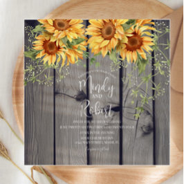 Rustic Solros Bouquet Watercolor Bröllop