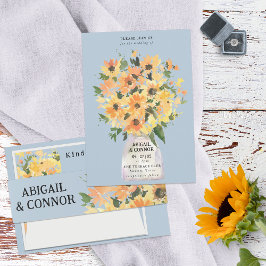 Rustic Solros Bouquet Watercolor Inbjudningar