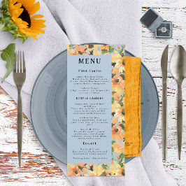 Rustic Solros Bouquet Watercolor Meny