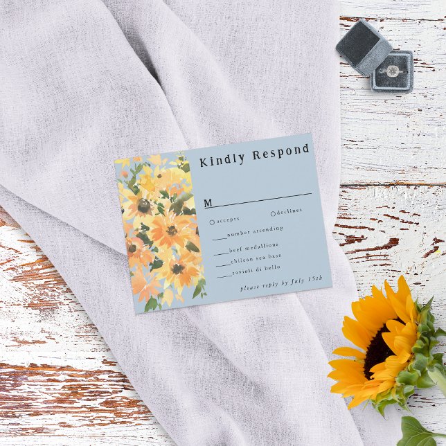 Rustic Solros Bouquet Watercolor OSA Kort (Skapare uppladdad)