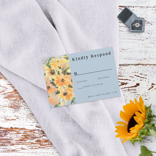 Rustic Solros Bouquet Watercolor OSA kort (Skapare uppladdad)