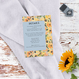 Rustic Solros Bouquet Watercolor Tilläggskort
