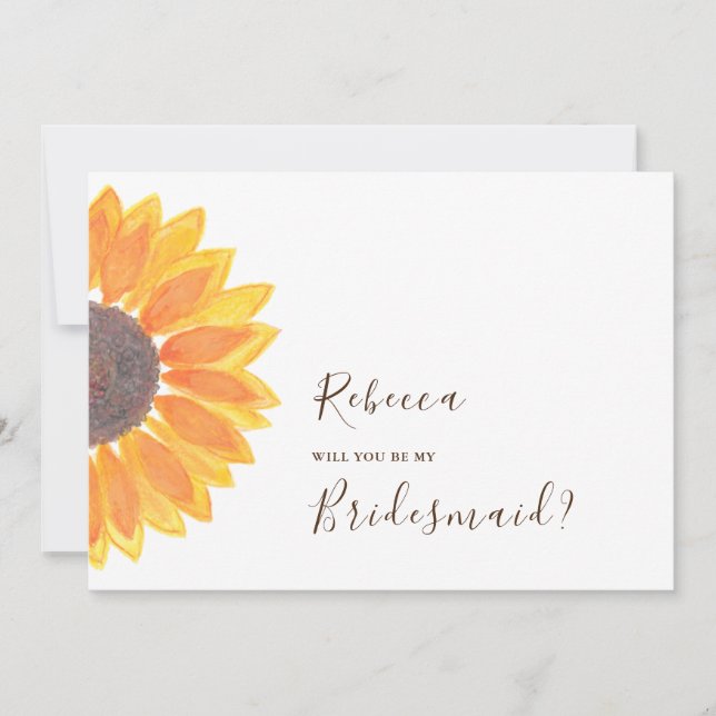 Rustic Solros Bridesmaid Frieri Inbjudningar (Framsida)