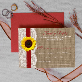 Rustic Solros Bröllop Collection - Red OSA Kort