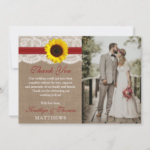 Rustic Solros Bröllop Collection - Red Tack Kort