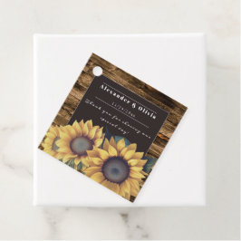 Rustic Solros Bröllop Gåvor Etiketter