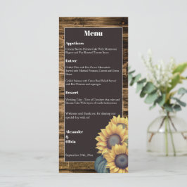 Rustic Solros Bröllop Meny