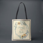 Rustic Solros Budens mamma eller Groom Tygkasse<br><div class="desc">Denna söt till säcken har en rustik visning av solblommor, eukalyptus och andra botaniska ämnen. Bakgrunden är en grå gult och texten är mörkens grönt och brun. Texten säger "Budens mamma". Om du vill göra en till Mor i Groom, användor du bara knappen "Anpassa den här mallen". Se till att...</div>
