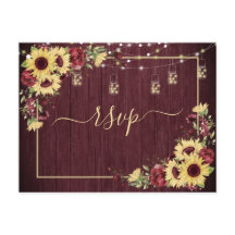 Rustic Solros Burgundy Wood Blommigt OSA +Menu