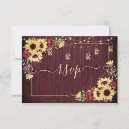 Rustic Solros Burgundy Wood Blommigt OSA No Menu