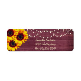 Rustic Solros Burgundy Wood Returadress Returadress Etikett