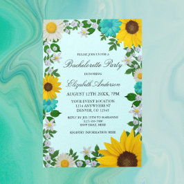 Rustic Solros Daisy Blommigt Bachelorette Party Inbjudningar