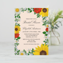 Rustic Solros Daisy Blommigt Möhippa Inbjudningar