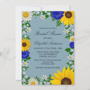 Rustic Solros Daisy Blommigt Möhippa Inbjudningar