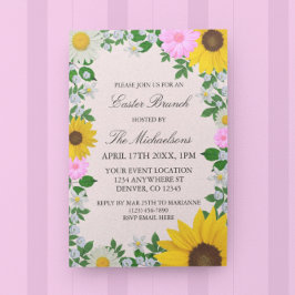 Rustic Solros Daisy Blommigt Påsk Inbjudningar