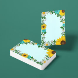 Rustic Solros Daisy Teal Blommigt Casinokort